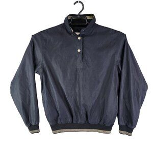 Mens Vintage Black Tehama Pullover Jacket 1/4 Button Down Long Sleeve Size S